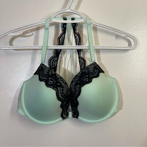 36 D Mint And Black Lacygreen La Senza Front Clip Bra